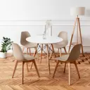 Комплект кухонных стульев 4 шт Derstuhl Grand wood 45x81x45 см полипропилен цвет темно-бежевый