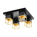 Светильник подвесной Eglo Montebaldo Eg_97731 4 лампы 5 м² цвет черный/золотой