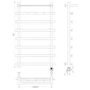 Полотенцесушитель электрический Secado Понтида 1 КСП 600x1000 мм 300 Вт с терморегулятором и полкой лесенка цвет черный R