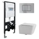 Комплект инсталляция с унитазом Abber Rechteck AC1201-AC0105-AC0120MCH цвет белый