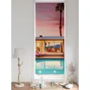 Рулонная штора блэкаут At Home ЛургасAT785079068, 68x170см, цвет бежевый, розовый, бирюзовый