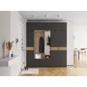 Комплект мебели для прихожей Первый мебельный Роби 200x222.6x35 см ЛДСП цвет дуб крафт золотой/серый графит