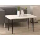 Журнальный столик прямоугольный Бонмебель Бергамо 158595, 90x48.20 см, белый глянец /черный