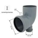Отвод 110 мм 87°с прямым выходом 50 мм