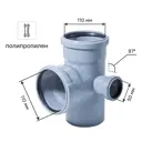 Крестовина двухплоскостная левая 87° 110x110x50 мм полипропилен