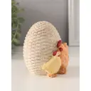 Сувенир полистоун Курочка и петушок у плетённого яичка 9х85х10 см 10583244