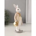 Сувенир полистоун Белый кролик с золотым цилиндром и жабо 85х6х20 см 10740321