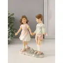 Сувенир полистоун Лучшие друзья на прогулке розово-зелёный 13х6х155 см 10583168