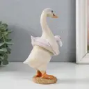 Сувенир полистоун Гусь в надувном круге - фламинго 105х75х165 см 9759343