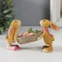 Сувенир полистоун Зайчата несут корзину моркови 13х5х75 см 9759332