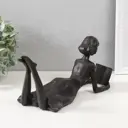 Сувенир полистоун Девушка с книжкой чёрный 12х31х12 см 9848282