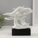 Сувенир керамика Дельфины на волнах белый 73х22х23 см 10212822