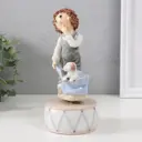 Сувенир керамика музыкальный Кудрявый мальчишка с пёсиком 8х8х17 см 9768490