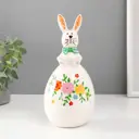 Сувенир керамика Зайка на цветочном яйце уши в горошек 88х88х19 см 9866899