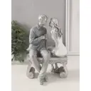 Сувенир полистоун Парочка - свидание за чашечкой кофе бело-голубой 135х125х185 см 10740298