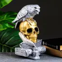 Фигура Череп с вороном бронза с серебром 28см 7582712