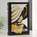 Сейф-книга дерево кожзам зеркало Девушка в шляпке 24х16х5 см 10325774