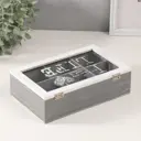 Шкатулка дерево 6 делений Я люблю жизнь серо-белая 15х24х7 см 10518244