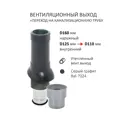 Комплект кровельной вентиляции Polivent (Колпак ⌀160мм/Вентиляционный выход 500мм с переходом ⌀110мм) для плоской кровли RAL 7024 серый графит