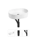 Раковина накладная для ванной Wellsee Belle Spa 20212510R с донным клапаном и сифоном овал 50x37 см цвет белый