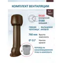 Комплект кровельной вентиляции Polivent (Колпак ⌀160мм/Вентиляционный выход высотой H-700 с переходом ⌀110мм) для скатной кровли RAL 8017 коричневый
