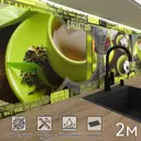 Стеновая панель матовая Фартукофф ФФ - 132 200x60x0.15 см ПВХ цвет зеленый