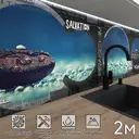Стеновая панель Фартукофф ФФ - 134 200x60x0.15 см ПВХ цвет синий/коричневый