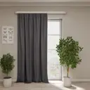 Штора на ленте Маро 150x270 см цвет графит