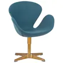 Кресло Dobrin Swan Lmo 71x91x60 см ткань цвет синий/золотой