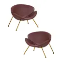 Комплект кресел 2 шт Dobrin Emily Lmo-72 81x72x78 см винил цвет коричневый/золотой