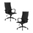 Комплект офисных кресел 2 шт Dobrin Clark Simple 68x109x68 см искусственная кожа цвет черный