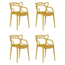 Комплект кухонных стульев 4 шт Dobrin Masters lmzl-pp601 50.5x50x56 см пластик цвет горчичный
