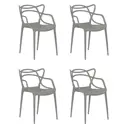 Комплект кухонных стульев 4 шт Dobrin Masters lmzl-pp601 50.5x50x56 см пластик цвет светло-серый