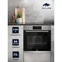 Духовой шкаф встраиваемый электрический MILLEN MEO 6002 IX серый металлик с таймером и грилем конвекция 73л 8 режимов
