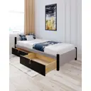 Кровать Solarius Классика 110x63x200 см дерево со сплошным основанием цвет светло-серый/черный оникс