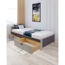 Кровать Solarius Классика 100x63x210 см дерево цвет темно-серый/платиновый