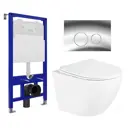 Комплект 3 в 1 инсталляция Enio Tecnico 52 + Унитаз подвесной BelBagno Uno + кнопка хром1