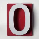 Адресная табличка на дом PIN Лайт цифра 0 красная подложка с объемной теплой подсветкой
