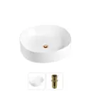 Раковина накладная для ванной Wellsee Belle Spa 2.0 20212523R с донным клапаном квадрат 45x42 см цвет белый