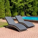 Шезлонг с подушкой складной Royal family Agata 198 x 64 x 35 см сталь/полиэстер серый/серебристый 2 шт