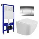 Комплект инсталляция с унитазом 3 в 1 инсталляция Enio Tecnico 52 унитаз подвесной Taliente Amato кнопка хром Rettangolo