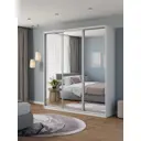 Шкаф-купе Клевер Атина зеркальный 240x200х65 см 9 полок лдсп цвет белый
