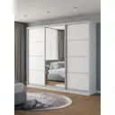 Шкаф-купе Клевер Атина с зеркалом 240x260х58 см 9 полок лдсп цвет белый