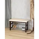 Банкетка Мебелик BeautyStyle 82x49x35 см 2 полки металл цвет темно-коричневый/бежевый