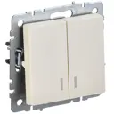 Выключатель встраиваемый Iek Brite BR-V20-1-10-K10 2 клавиши с подсветкой цвет бежевый