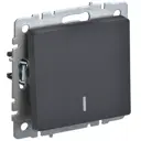Выключатель встраиваемый Iek Brite BR-V10-1-10-K53 1 клавиша с подсветкой цвет графит