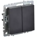 Выключатель встраиваемый Iek Brite BR-V20-0-10-K02 2 клавиши цвет черный