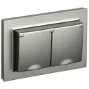 Розетка двойная встраиваемая Iek Brite BR-R26-16-44-K37-F с заземлением цвет шампань