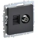 Розетка двойная встраиваемая Iek Brite BR-AK20-1-K53 цвет графит