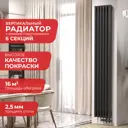 Радиатор Arbiola Compact V 1750-63 06 секций чёрный вертикальный c нижним подключением